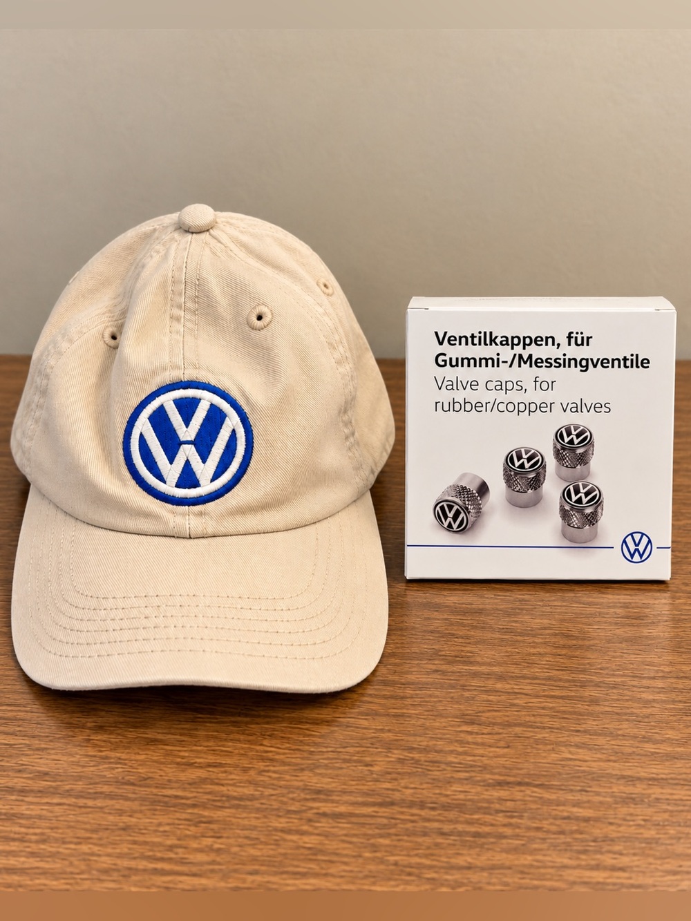 VW Silver Valve Caps for Rubber/Copper Valves - Set of 4